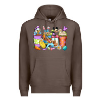 Coffee easter cartoon characters coffee cups Premium Hoodie - Zillion Design Studio