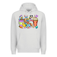 Dove Grey easter cartoon characters coffee cups Premium Hoodie - Zillion Design Studio