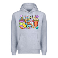 Heather Grey easter cartoon characters coffee cups Premium Hoodie - Zillion Design Studio