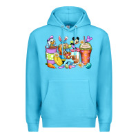 Ocean Blue easter cartoon characters coffee cups Premium Hoodie - Zillion Design Studio