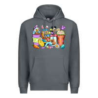 Rock easter cartoon characters coffee cups Premium Hoodie - Zillion Design Studio
