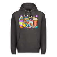 Smoke easter cartoon characters coffee cups Premium Hoodie - Zillion Design Studio