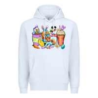 White easter cartoon characters coffee cups Premium Hoodie - Zillion Design Studio