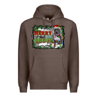 Coffee merry and bright pitbull with farm Premium Hoodie - RanaPortraitStore