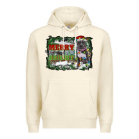 Sandshell merry and bright pitbull with farm Premium Hoodie - RanaPortraitStore