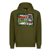 Army Green merry and bright pitbull with farm Premium Hoodie - RanaPortraitStore