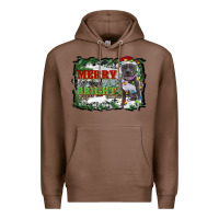 Chestnut merry and bright pitbull with farm Premium Hoodie - RanaPortraitStore