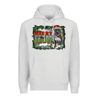 Dove Grey merry and bright pitbull with farm Premium Hoodie - RanaPortraitStore