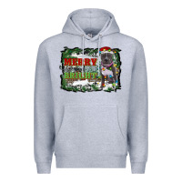 Heather Grey merry and bright pitbull with farm Premium Hoodie - RanaPortraitStore