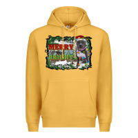 Mustard merry and bright pitbull with farm Premium Hoodie - RanaPortraitStore