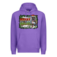 Purple merry and bright pitbull with farm Premium Hoodie - RanaPortraitStore