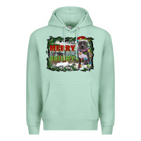 Seafoam merry and bright pitbull with farm Premium Hoodie - RanaPortraitStore