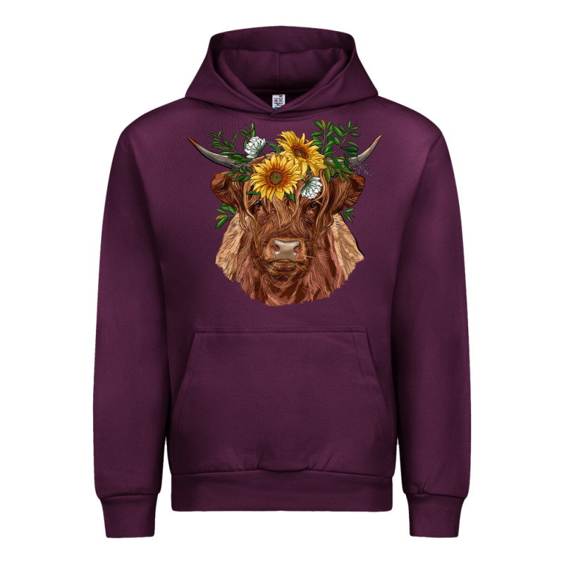 Highland Cow With Sunflowers Urban Hoodie by RanaPortraitStore | Teevron