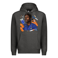 Charcoal Heather afro man nurse Premium Hoodie - texasbilliewilder