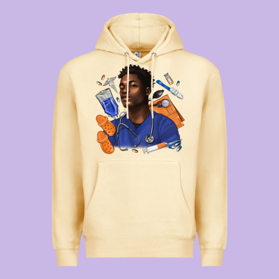 Afro Man Nurse Premium Hoodie Designed By Texasbilliewilder