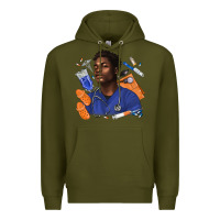 Army Green afro man nurse Premium Hoodie - texasbilliewilder