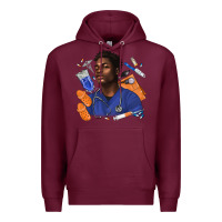 Burgundy afro man nurse Premium Hoodie - texasbilliewilder