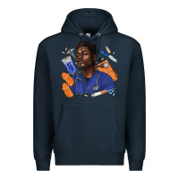Navy afro man nurse Premium Hoodie - texasbilliewilder
