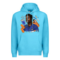 Ocean Blue afro man nurse Premium Hoodie - texasbilliewilder