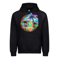 Black summer colorful palms Urban Hoodie - texasbilliewilder