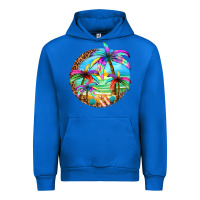Cobalt summer colorful palms Urban Hoodie - texasbilliewilder