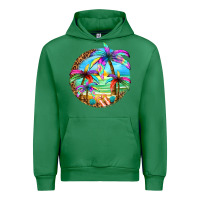 Emerald summer colorful palms Urban Hoodie - texasbilliewilder