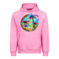 Fuchsia Pink summer colorful palms Urban Hoodie - texasbilliewilder
