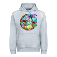 Heather Grey summer colorful palms Urban Hoodie - texasbilliewilder
