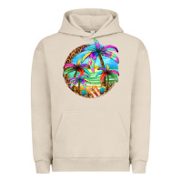Pigment French Oak summer colorful palms Urban Hoodie - texasbilliewilder