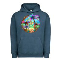 Pigment Midnight Navy summer colorful palms Urban Hoodie - texasbilliewilder
