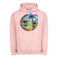 Pigment Salmon summer colorful palms Urban Hoodie - texasbilliewilder