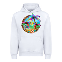 White summer colorful palms Urban Hoodie - texasbilliewilder