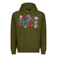 Army Green all american nurse Premium Hoodie - texasbilliewilder