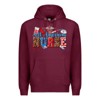 Burgundy all american nurse Premium Hoodie - texasbilliewilder