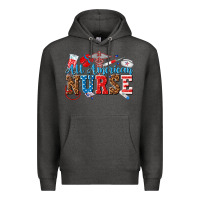 Charcoal Heather all american nurse Premium Hoodie - texasbilliewilder