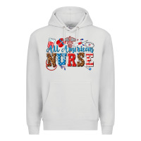 Dove Grey all american nurse Premium Hoodie - texasbilliewilder