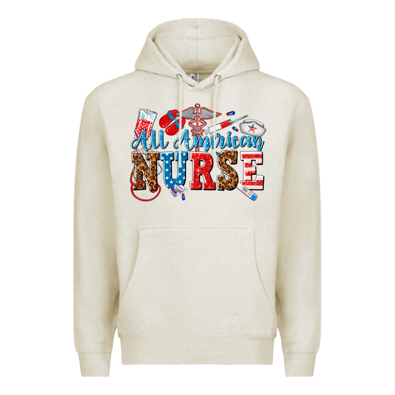 All American Nurse Premium Hoodie by texasbilliewilder | Teevron