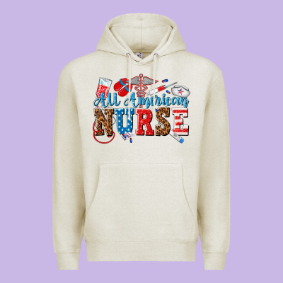 All American Nurse Premium Hoodie Designed By Texasbilliewilder