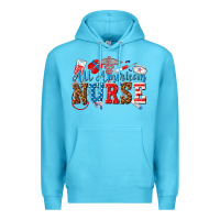 Ocean Blue all american nurse Premium Hoodie - texasbilliewilder