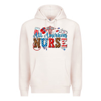 Pale Pink all american nurse Premium Hoodie - texasbilliewilder