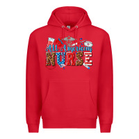 Red all american nurse Premium Hoodie - texasbilliewilder