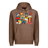 Chestnut cartoon characters coffee cups Premium Hoodie - Zillion Design Studio