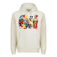 Oatmeal Heather cartoon characters coffee cups Premium Hoodie - Zillion Design Studio
