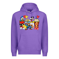 Purple cartoon characters coffee cups Premium Hoodie - Zillion Design Studio