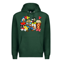 Sports Green cartoon characters coffee cups Premium Hoodie - Zillion Design Studio