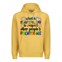 Antique Gold what a beautiful day to respect other people's pro Premium Hoodie - Zillion Design Studio
