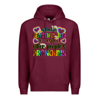 Burgundy what a beautiful day to respect other people's pro Premium Hoodie - Zillion Design Studio