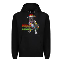 Black merry and bright pitbull Premium Hoodie - RanaPortraitStore
