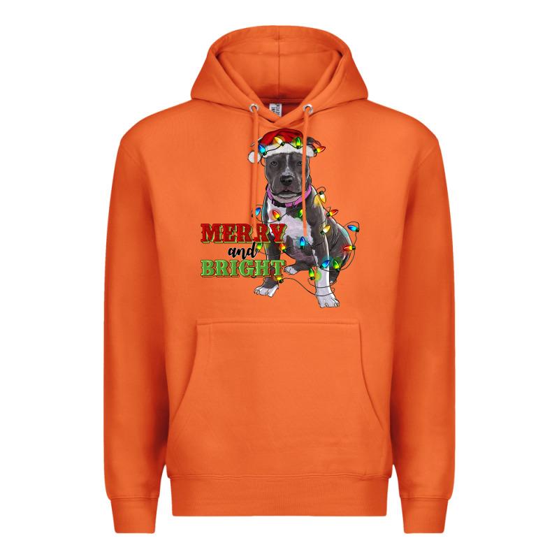 Merry And Bright Pitbull Premium Hoodie by RanaPortraitStore | Teevron