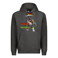 Charcoal Heather merry and bright pitbull Premium Hoodie - RanaPortraitStore
